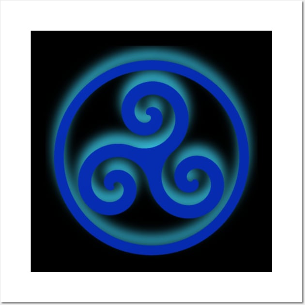 Triple Blue Spiral Wall Art by Celtic Morrigan